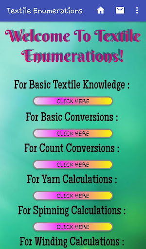 Android application Textile Calculations screenshort