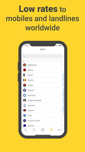 Android application World Calling screenshort