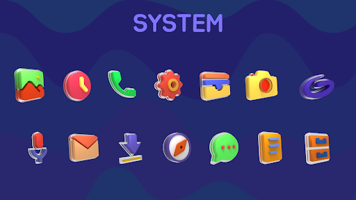Screenshot of Glasstic 3D Icon Pack