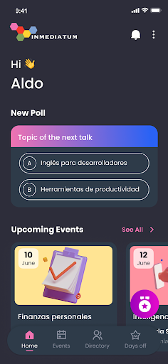 Inmediater App Screen 2