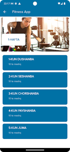 4-haftalik Fitnes mashqlar Screen 2