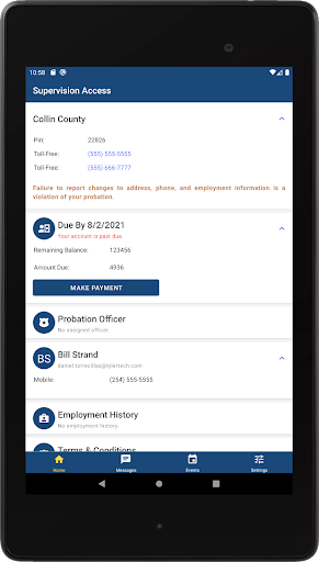 Supervision Access Screen 3