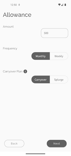 Android application Pocket Change: Budget & Track screenshort