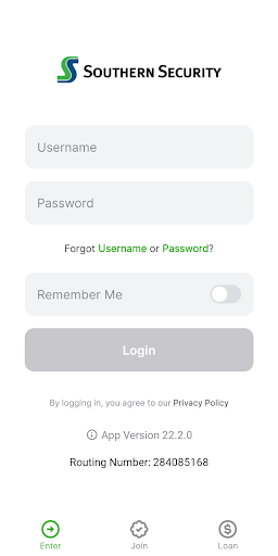 Android application Southern Security FCU screenshort