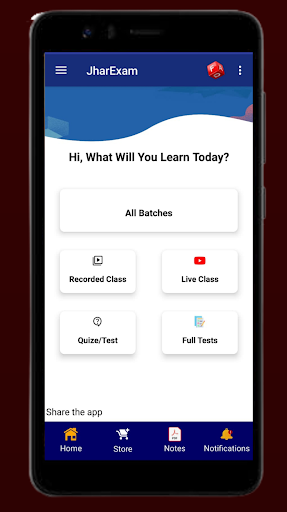 Android application JharExam screenshort