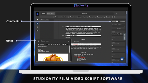 Screenshot of Studiovity - Film Screenplay