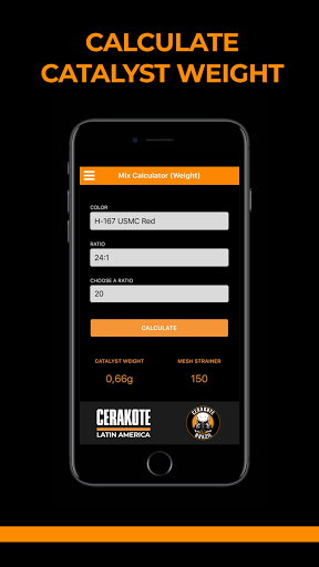 Cerakote Mix Calculator Screenshot