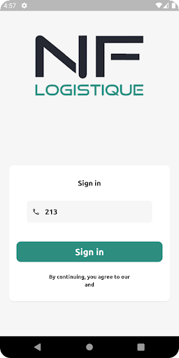 Android application Nf Logistique screenshort
