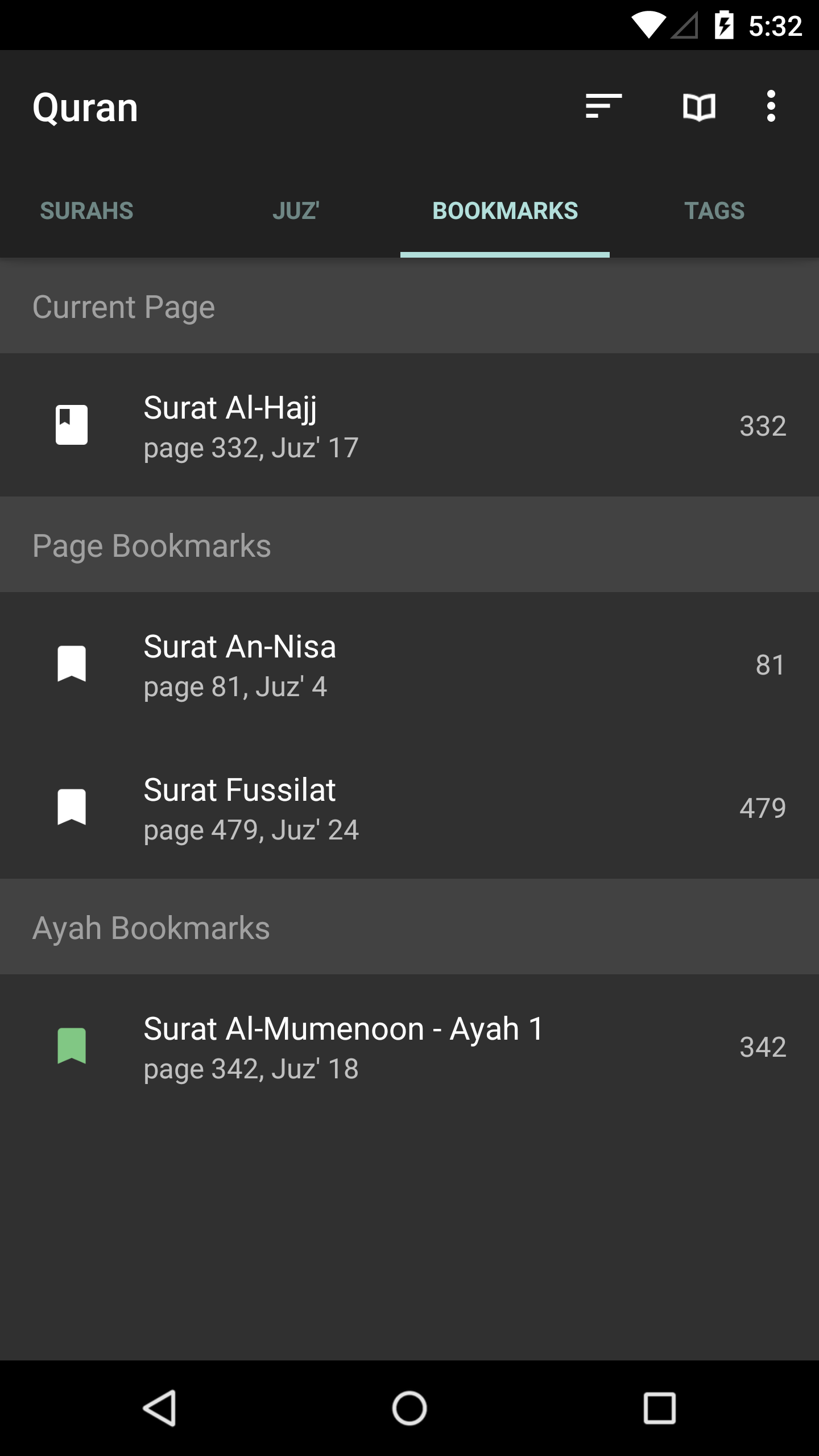 Android application Quran for Android screenshort
