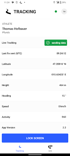Android application Livetracking screenshort
