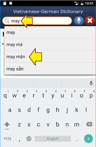 Vietnamese-German Dictionary Screen 2