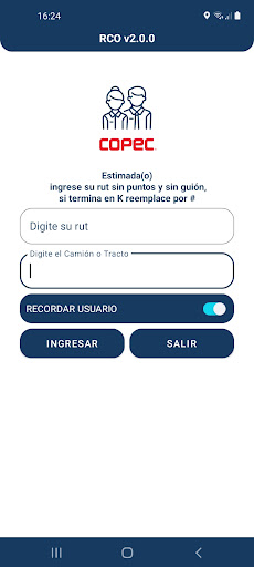 Android application RCO COPEC screenshort
