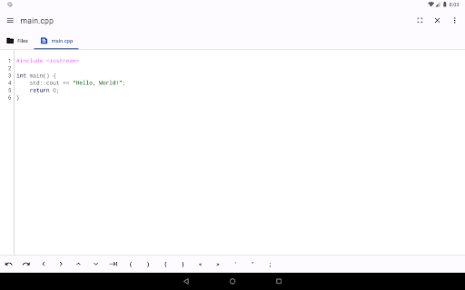 Screenshot of Code Editor