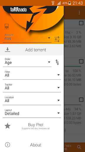Torrnado - Transmission Remote Screen 3