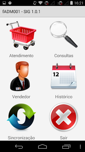 Android application SIGMobile Vendas screenshort