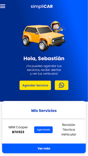 Android application simpliCAR screenshort