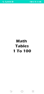 Math Tables - (1 to 100)