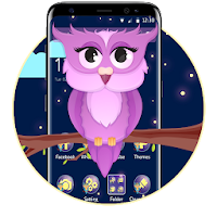 Moon Night Purple Owl Theme