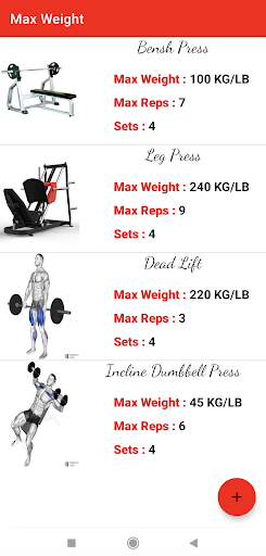 Android application Max Weight screenshort