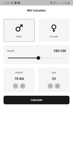 Android application BMI Calculator (محاسبه وزن) screenshort