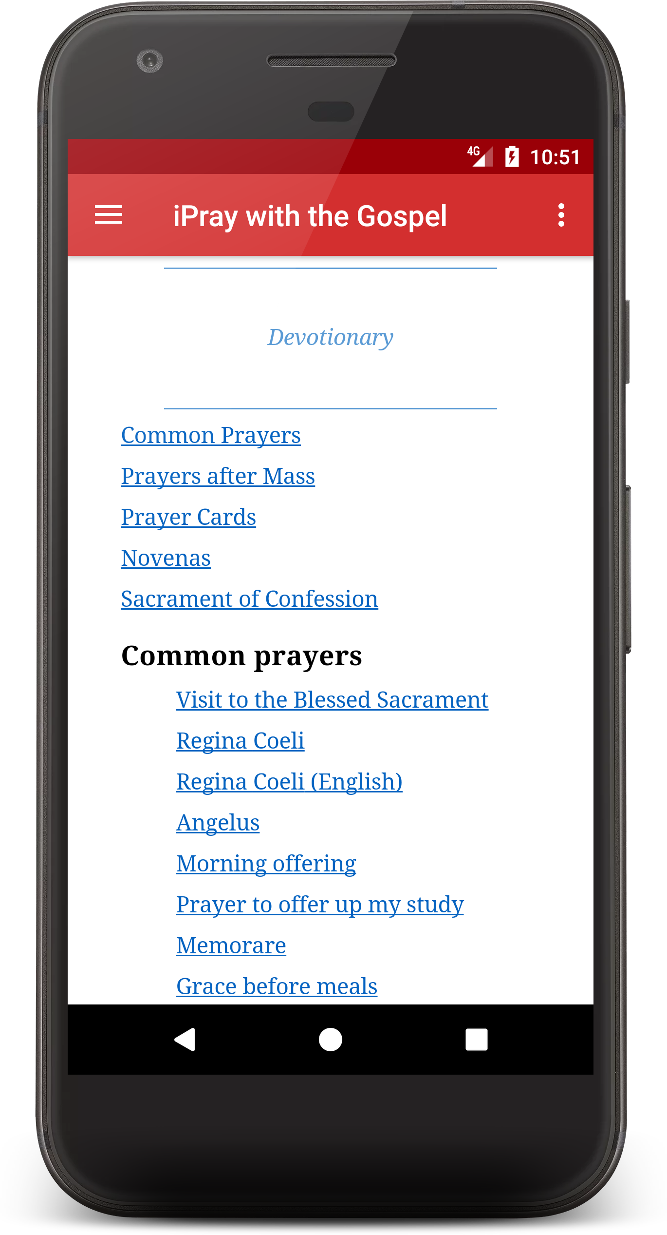 Android application iPray the Gospel screenshort