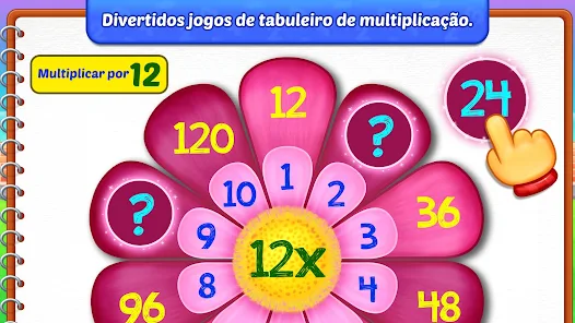 Tabuada de multiplicar do 0 a 10 colorida