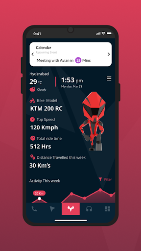 Sepal: Bike Infotainment App Screen 2