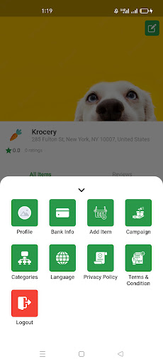 Android application Krocery - Merchant screenshort