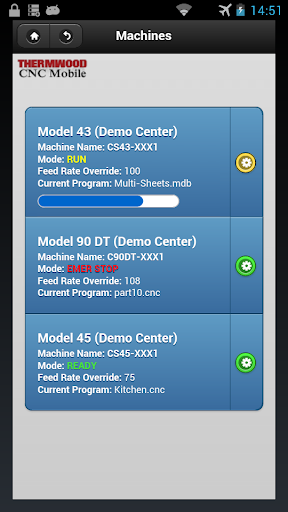 Android application Thermwood CNC Mobile screenshort