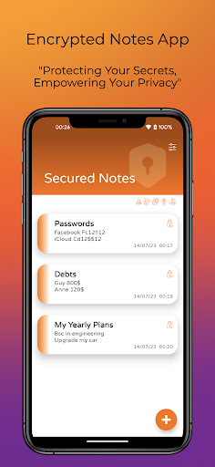 Android application Secure Notes: Encrypted Vault screenshort