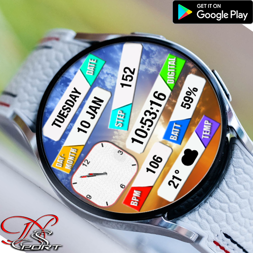 [N-SPORT147] White Watch Face logo