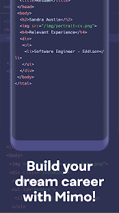 Mimo: Learn coding in HTML, JavaScript, Python Screenshot
