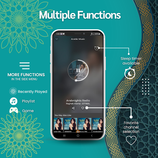 Screenshot of Arabic music radio