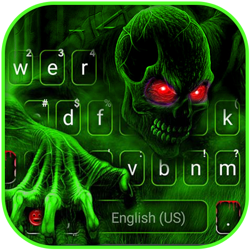 Green Zombie Skull 3 Keyboard   Icon