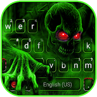 Тема для клавиатуры Green Zombie Skull 3