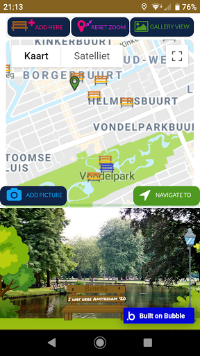 Android application Benchy - find a bench nearby. screenshort