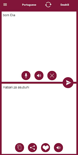 Android application Portuguese - Swahili Translato screenshort