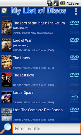 Android application MyLoD - My List of Discs screenshort
