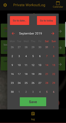 Private Workout Log Screen 3