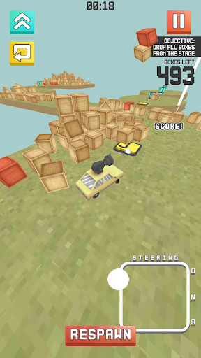 Drop boxes by driving a car