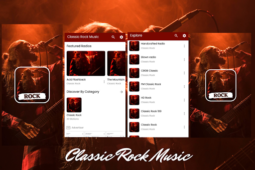 Android application Classic Rock Music Radio App. screenshort