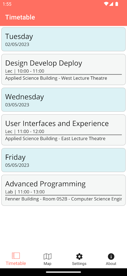 Android application HUMap screenshot