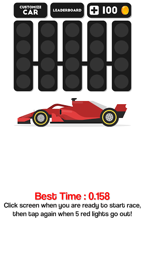 Android application Race Start Test Formula Reflex screenshort
