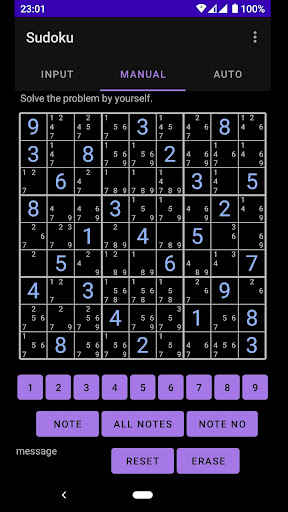 Sudoku Input and Solve Screen 2