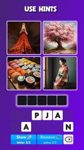4 pics 1 word - Word Guessing Screen 3