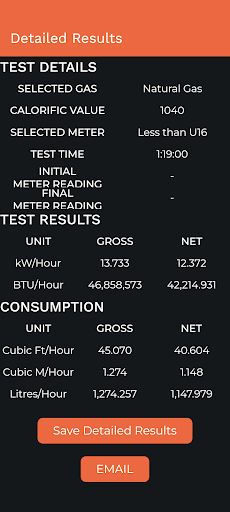 ESC Gas Flow Rate Calculator Screen 3