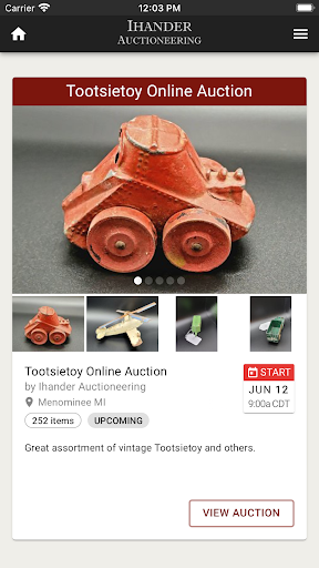 Android application Ihander Auctioneering screenshort