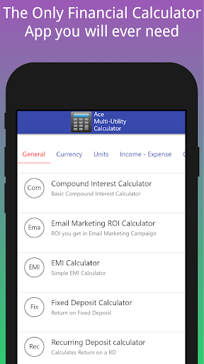 Android application EZ Financial Calculator, NPV,I screenshort