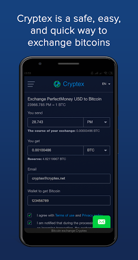 Android application Cryptex Exchange - Buy Bitcoin screenshort