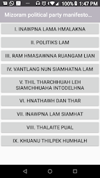 Mizoram Party Manifesto